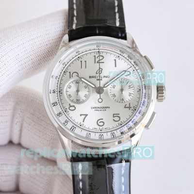 BLS Factory Swiss Replica Breitling Premier B25 Silver Dial Watch 42mm 